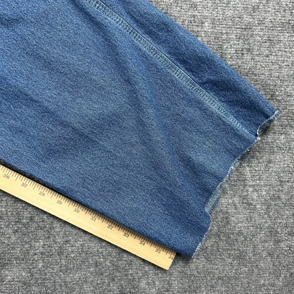 King Size Overalls Mens 48x38 Blue Denim Bib Workwear Big and Tall 48x35 Raw Hem